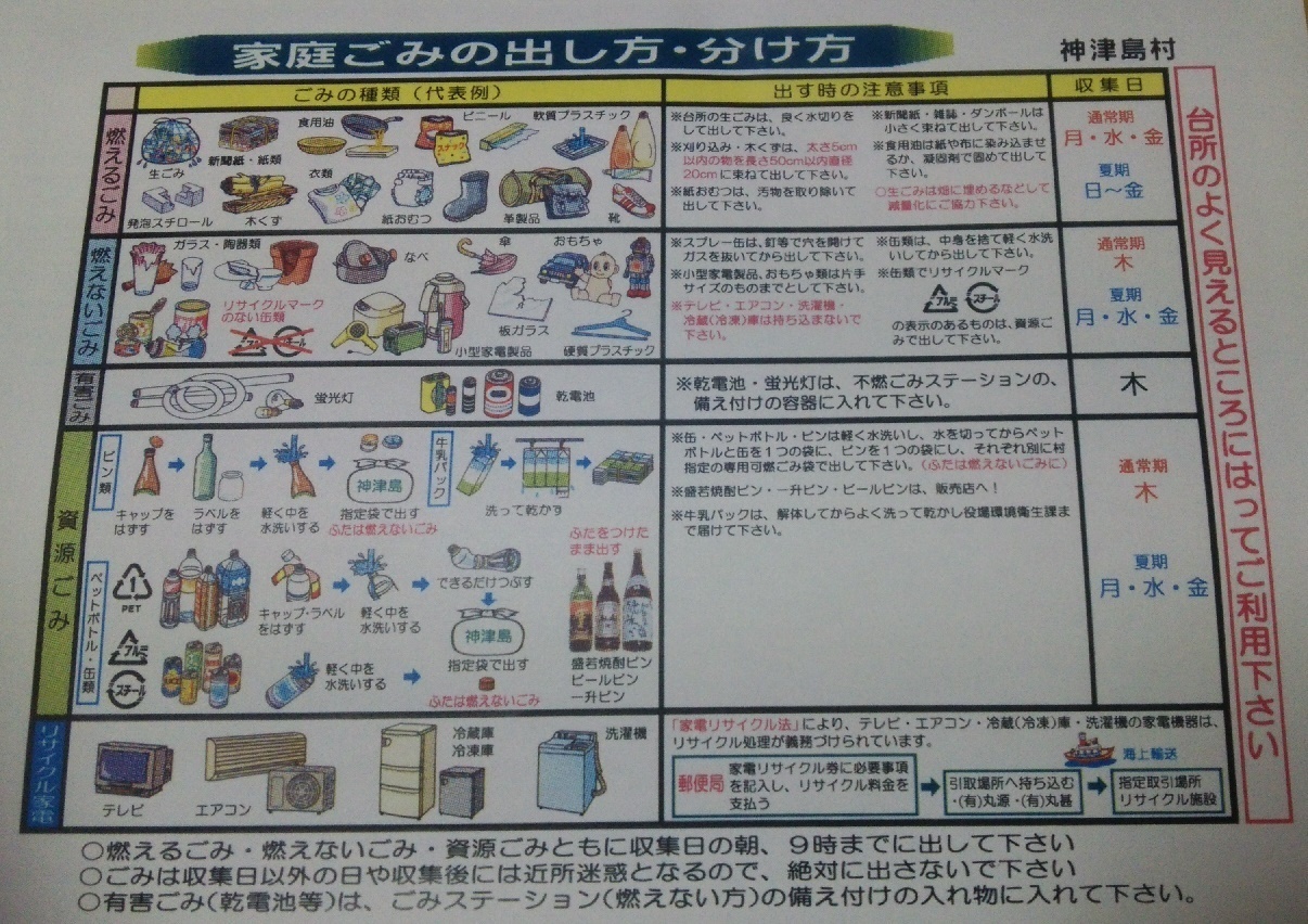 ゴミの出し方 神津島 情報ガイド