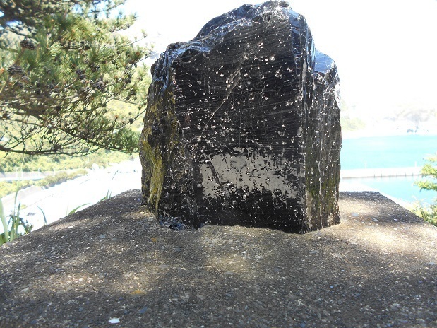 黒曜石とりに神津島へ 旧石器時代の景色 油彩 真作画 F4 清々しい